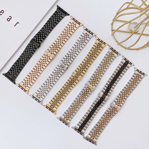 Luxury Metal Watchband Strap for Apple Watch Series Ultra 49mm 8 7 6 se 5 4 3 42mm 44mm Stainless Steel Bracelet Straps Adapter for iWatch Bands 41mm 45mm 38mm 40mm