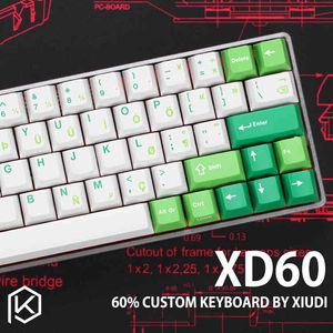 XD60 XD64 Custom Mechanical Keyboard Kit Upp TP 64 Keys Stödjer TKG-verktyg underglöd RGB PCB GH60 60% Programmerad GH60 KLE