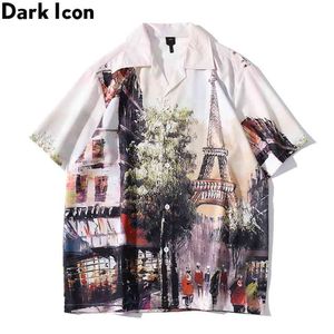 Dark Icon Men's Polo Shirt Summer Beach Holiday Hawaiian Shirts Men Thin Material Cool for Man 210809