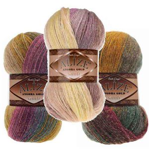 1pc Alize Angora Gold Simli Batik Garn 100gr-500mt% 5 Metalic Lurex Ull U Akryl DIY Knitting Crochet Wrap Beanie Sweater Y211129