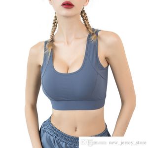 Própria marca respirável costas malha esporte sutiã push up top aptidão com alças de ombro largas maciço para alto impacto à prova de choque brassiere ativo