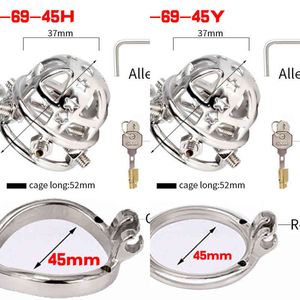 NXY CACKRINGS FRRK PENIS RING COCK CAGE med 6 skruvar 304Stainless Steel + Koppar Kärnknapp Vuxen Produktkjastenhet för män Lås 0214