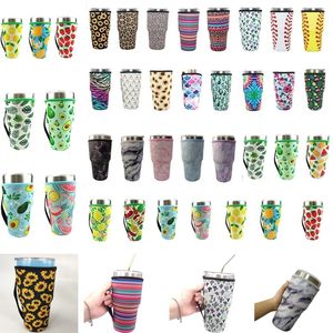 Drinkware Handle 31 Design Print 30oz Reusable Ice Coffee Cup Sleeve Cover Neoprene Insulated Sleeves Holder Case Bags Pouch For umbler Mug Water Bottle ZC423