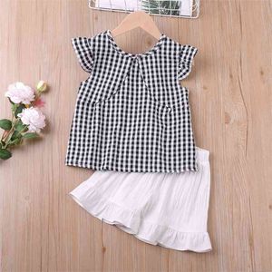 Summer Baby Girl Vestiti Top + Breve 2pcs Abbigliamento Set di abbigliamento Bambini per bambini 210528