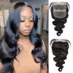 6x6 HD Lace Closure Body Wave Raw Indian Human Hair Unprocessed Hair for Women