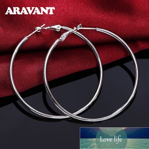 925 Silver Creole Circle Hoop Kolczyki Dla Kobiet Mężczyźni 50mm 60mm 70mm 80mm Moda Brincos Biżuteria Cena Fabryczna Ekspert Quality Najnowszy styl oryginalny status