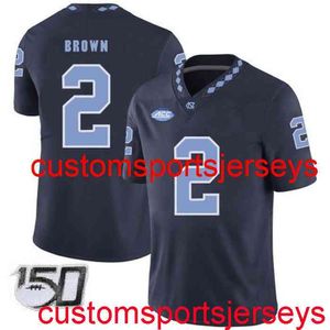 Genähte Herren Damen Jugend North Carolina Tar Heels Jordon Brown Black NCAA 150. Trikot Benutzerdefinierte beliebige Namensnummer XS-5XL 6XL