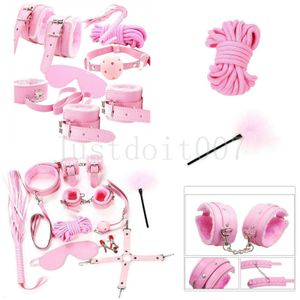 Pink Adult Bondage Han dcuffs Cuffs-S Falle Peitsche Seil Halsbandage BDSM