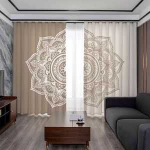 Weiche Equinox Mandala Blume Böhmen 3D High Definition Druck Luxus Vorhang Europäischen Wohnzimmer Schlafzimmer Küche Dekoration