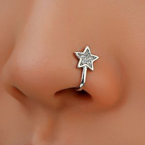 S02553 Piercing smycken f￶r kvinnor koppar zirkon falsk n￤sring nagel ￶verdriven enkel U-formad icke-perforerad n￤sa klipp