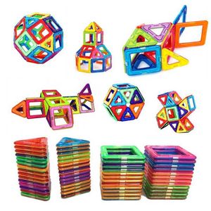 54 st Barn tidig utbildning Leksaker Stor magnetisk plåt Byggnadsblock Set Magnetic DIY Building Block Parts Q0723