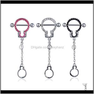 Navel Bell Button Rings D0746 1 Nice Handcuffs Style Nipple Ring 10 Pcs Clear Color Stone Drop Piercing Body Jewelry G6K5Z Hj5Ky