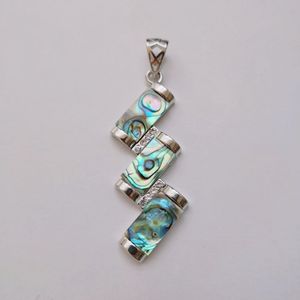 قلادة حجر الراين أذن البحر البحري الطبيعي Paua شل مجوهرات 5 قطع