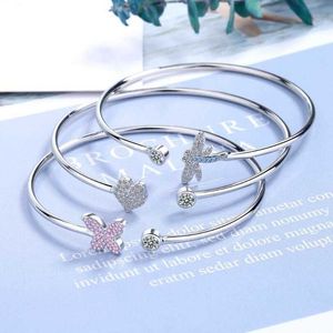 New Butterfly Dragonfly Heart Fish Tail Leaves Cat Paw Opening Bracelets Bangle for Women Trend Creative Jewelry Sab95 Q0719