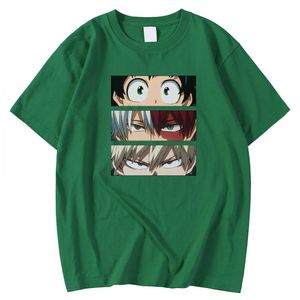 Übergroße Vintage Mann T-Shirts Hemd Frühling Sommer T-shirt Anime Mein Held Academia Augen Drucken Kleidung Lässige Stil T-Shirts Hemden Männlich Y0809