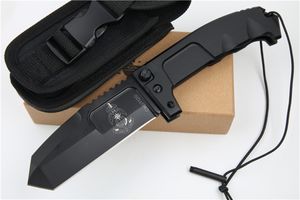 New Arrival Strong Survival Tactical folding knife 440C Titanium Coated Tanto Point knife 6061-T6 Handle With Nylon Sheath and Retail Box Package