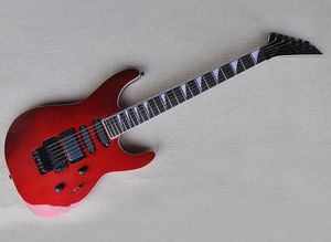 Metall röd floyd rose elektrisk gitarr med tremolo bar, rosewood fretboard, 24 frets