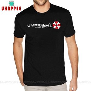 Sport Umbrella Corporation Camicie da uomo T-shirt girocollo nera in cotone premium a maniche corte su misura 210714