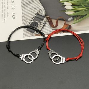 2 stücke Handschellen Armband Set BBF Verstellbares Seil Armband Für Frauen Männer Freundschaft Paar passende Armbänder