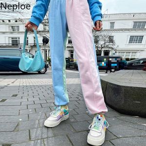 Neploe Women Fashion Patchwork Sweatpants Harajuku Stretch High Waist Pants Streetwear Summer Loose Jogger Trousers 1D478 210423