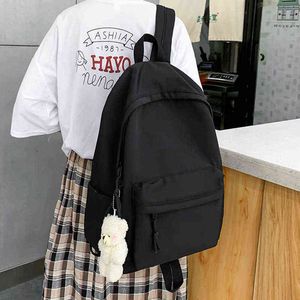 ryggsäckväska ryggsäck stil baghocodo enkla kvinnliga kvinnor canval skolväska för tonårsflicka avslappnad axel fast färgkvalitet resor 220723
