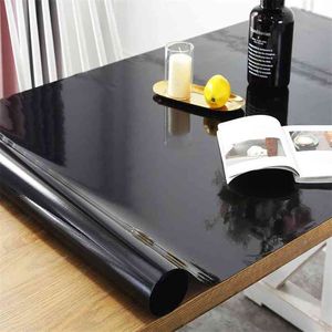 Tovaglia nera Manteles Trasparente Impermeabile Cucina protettiva Copritavolo a prova di olio Panno morbido in vetro 1.0 210626
