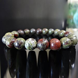 MG1163 Top Quality Genuine Dragão Jasper Jasper Bead Bracelet para Homens Natural Gemstone Energia Pulseira