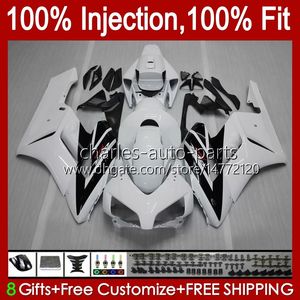 Wtrysk Mold 100% Fit dla Honda Fairings CBR1000 CBR 1000 RR CC 04-05 Body 52NO.10 CBR 1000RR 1000CC 2004 2005 CBR-1000 CBR1000RR 04 05 OEM Pełna błyszczący błyszczący biały