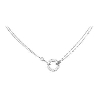 Colares com Pingente Clássico Pedra Única Parafuso Colar AMOR Para Mulheres Menina Colar Collier Collier Femme 316L Titânio Aço Jóias