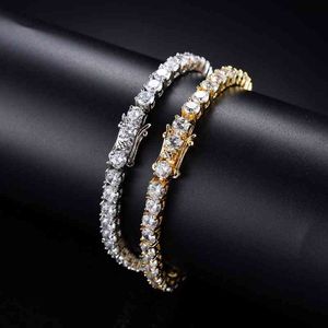 Brass Tennis AAA CZ Bling 3mm 4mm 5mm 1 Row Cubic Zirconia Bracelet For Men And Women Iced Out Jewelry BB019