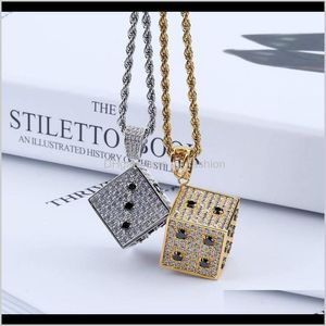 & Pendants Dice Pendant Two Color Zircon Necklace Fashion Trend Hiphop Jewelry Necklaces Drop Delivery 2021 Nbyab