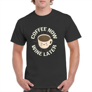 Coffe venda por atacado-Vintage Pograpy Coffe agora vinho tardio camiseta para homens roupas de verão de manga curta tops t shirt pescoço algodão t shirts masculinos
