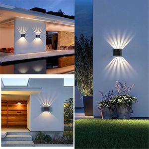 Vägglampor Sconces LED 6W Vattentät IP65 Balkong Lighting Fixtures Modern Korridor Upp Light Lämplig Courtyard Garden Path Street Decoration