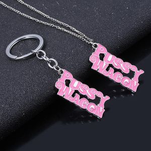 Nyckelringar Pussy Wagon Rosa Keychain för kvinnor Högkvalitativa Kill Bill Key Chains Mode Tillbehör Smycken