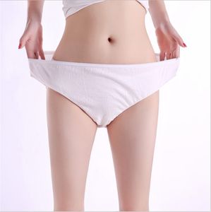 Womens Disposable 100% Cotton Underwear Panties Classic Briefs White Travel- Hospital Stays- Emergencies 5 Packs/Bag 14C3