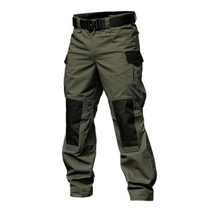 Mężczyźni Wojskowy Tactical Cargo Spodnie Army Green Combat Spodnie Multi Kieszenie Szary Jednolite Paintball Airsoft Jesień Odzież robocza 211201