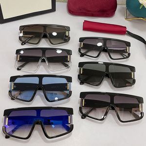 Мужские солнцезащитные очки 0780 Большой квадратный цельный объектив черный кадр мужчины классические вождения открытые очки анти-UV400 защитный дизайнер Оригинальная настройка