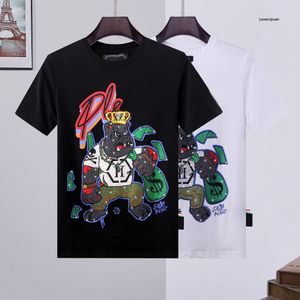 Phillip Plain Мужская дизайнерская футболка с геометрическим рисунком Летняя повседневная футболка Fashion Ins Style Top Streetwear Loose High Quality Sport Hip-hop