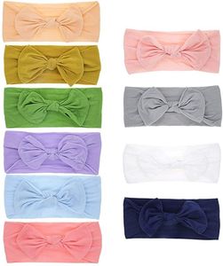 2021 Baby Girl Stirnbänder mit Bogen Neugeborenes Kleinkind Haarbänder Nylon Stirnband elastisches Kinderhaarzubehör Großhandel