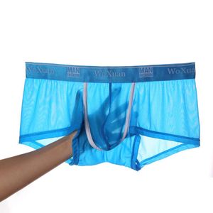 Underpants AIIOU Men Sexy Seamless Underwear Boxers Breathable Male Panties Mens Ultra-thin Transparent Boxershorts Calzoncillo Hombre