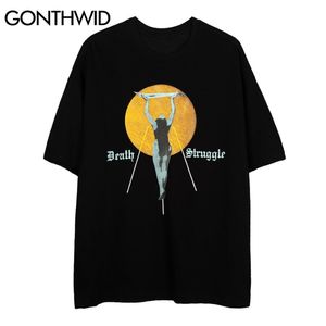 Tişörtleri Streetwear Rahat Gotik Punk Kaya Erkekler Gezegen Kız Baskı Kısa Kollu T-Shirt Gevşek Hip Hop Harajuku Tees Tops 210602
