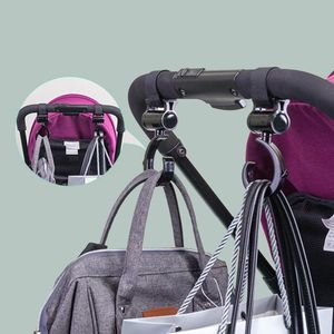 Hooks & Rails 2Pcs Baby Stroller Hook With Lock Metal Pram Hanger Bag Accessories Cart HooksMagic Stick