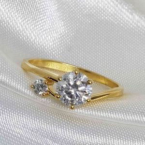 Mibapj 1 3mm 2 Pedras Real Moissanite Diamond Ring D Color VVS1 925 Sterling Silver Fine Wedding Jóias para as mulheres