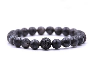 biżuteria biżuteria 8mm Gemstone Round Zroszony Bransoletka Zestaw Natural Stone Micro Cuinon Curre Crystal Elastyczne dla mężczyzn i dziewcząt Rozciągnij Good Luck Yoga