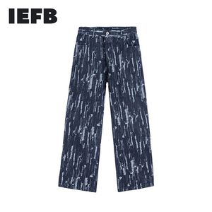 IEFB High Street Men's Retro Jeans Baggy Straight Wide Leg Pants Hip Hop Casual Denim Trousers For Couple Spring 9Y5928 210524