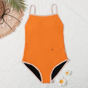 Bodyspuit de biquíni laranja feminino mapeia estampada estampada de moda feminina roupas de banho ao ar livre trajes sem costas