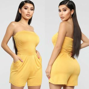 Damskie kombinezony Panieki Kobiety Ladies Clubwear Lato Playsuit Bodycon Sexy Off Ramię Tube Topy Party Kombinezon Romper Spodnie