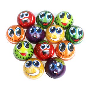 Fruit Face PU Foam Ball Kindergarten Baby Toy Balls Anti Stress Ball Spremere Giocattoli Antistress Giocattoli di decompressione Ansia Sollievo