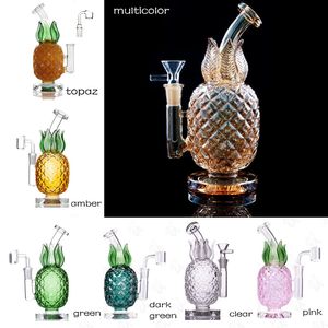 8 인치 높이 다채로운 흡연 물 담뱃대 Pineappe Dab rigs Fab Glass Water Bongs 14.4 mm 액세서리