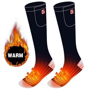 Battery Heat 3.7V 2200MAH heated socks electric rechargeable heated socks for winter sports motorcycling skiing foot warmer Y1222